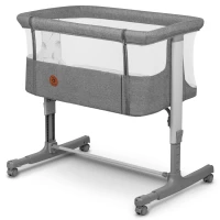 Lionelo Aurora Bedside Crib, Grey Concrete