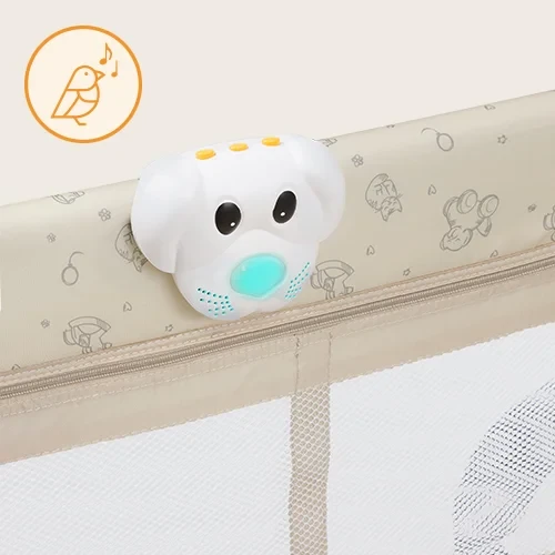 Lionelo Baby Crib Sven Plus Beige Latte 2 in 1 Travel Cot and Playpen Compact Steel Structure with Sensory Toys and Accessories 127cm x 71cm x 86cm - LIONELO - Image 8