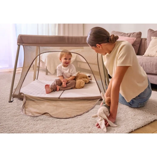 lionelo Alice 3-in-1 Baby Playpen Travel Cot, Grey - LIONELO - Image 3