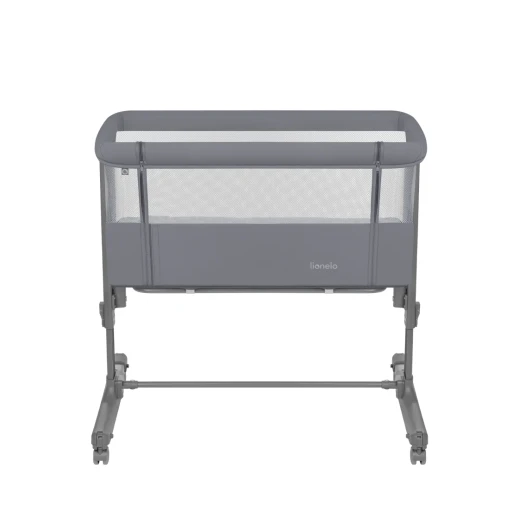 Lionelo Aurora Bedside Crib Grey Monument 3 in 1 Co Sleeper Freestanding Cot and Rocker with Mesh Sides and Adjustable Incline for Newborns - LIONELO - Image 2
