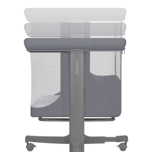 Lionelo Aurora Bedside Crib Grey Monument 3 in 1 Co Sleeper Freestanding Cot and Rocker with Mesh Sides and Adjustable Incline for Newborns - LIONELO - Image 6