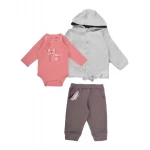Junior Simple Sweetness Printed Set (Bodysuit, Pants, Hoodi Jacket) (12-18 m) - Junior Clothing
