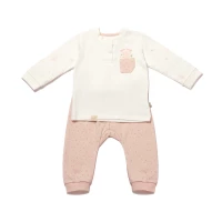BiOrganic Koala Jungle Sweatshirt and Trousers Pink (6-9 Months)