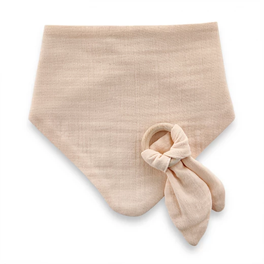 Babyjem Muslin Bib With Teether Salmon - BabyJem - Image 2