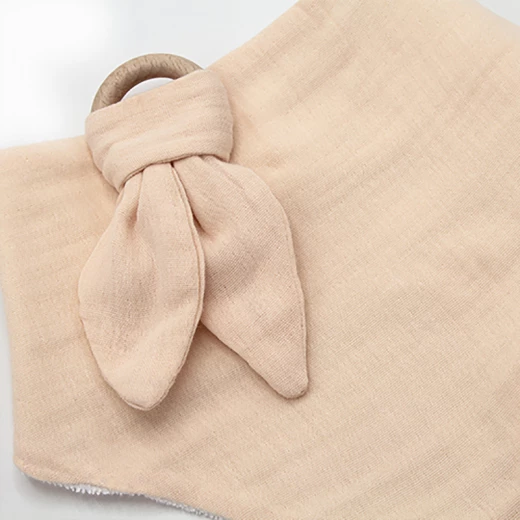 Babyjem Muslin Bib With Teether Salmon - BabyJem - Image 5