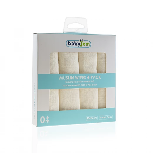 Babyjem Muslin Mouth Tissue / 4 Pcs / Ecru - BabyJem - Image 3