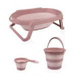 Babyjem Folding Bath Set 3 Pcs Salmon Color New - BabyJem