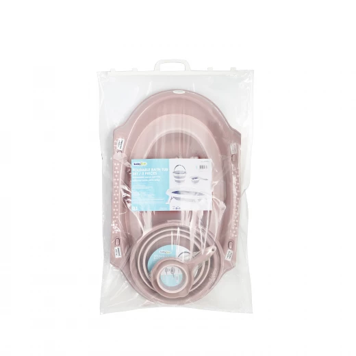 Babyjem Folding Bath Set 3 Pcs Salmon Color New - BabyJem - Image 8