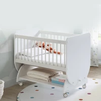 BabyWhen Swinging Wheeled Cradle 50×90, White (BW1030)