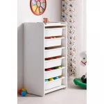 BabyWhen Toy Storage Cabinet with 6 Removable Drawers, White Kids Organizer Unit for Toys, Books & Clothes, Durable Plastic Shelves with Rounded Edges (BW2310) L45 x H 85 x D 31 cm - BabyWhen