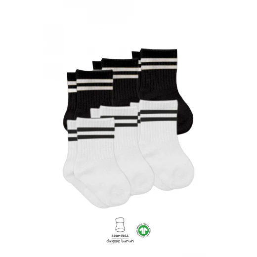 جوارب بحلقة دائرية، 6 أزواج، مقاس (0-6 أشهر)، ملونة من بيستايل - BiOrganic - Image 4
