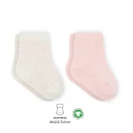 جوارب بيستايل العضوية الممشطة، زوجان (6-12 شهر) زهر - BiOrganic