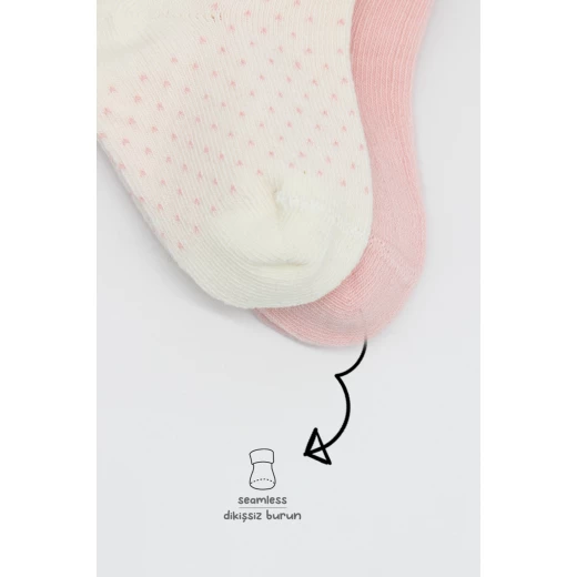 جوارب بيستايل العضوية الممشطة، زوجان (24-36 شهر) زهر - BiOrganic - Image 5