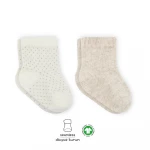 جوارب بيستايل العضوية الممشطة، زوجان (0-6 أشهر) بيج - BiOrganic