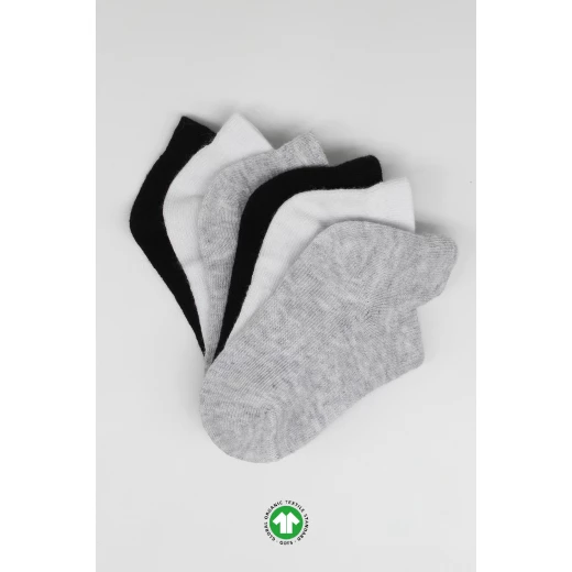 جوارب مبطنة ممشطة، 6 أزواج (0-6 أشهر) (أسود، رمادي، بيج) من بيستايل - BiOrganic - Image 6