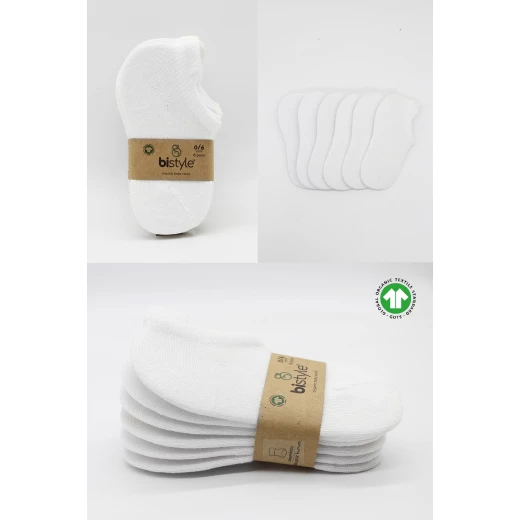 جوارب مبطنة ممشطة (6-12 شهر) (أبيض)، 6 أزواج من بيستايل - BiOrganic - Image 5