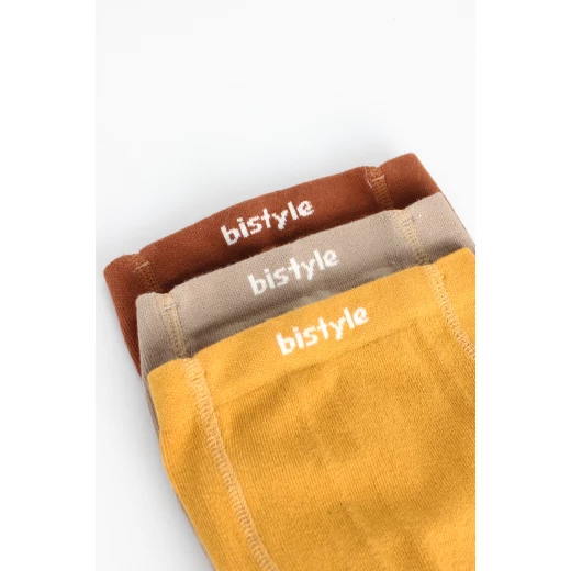 بنطال ضيق من القطن الممشط من بيستايل، 3 أزواج (24-36) (برتقالي، بني، أصفر) - BiOrganic - Image 5