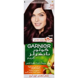 Garnier Hair Colour, With 3 Nourishing Oils, Grey Covereage, Long-lasting Shiny Colour, Natural-looking Result, For All Hair Types, Color Naturals Crème, 3.6 - Deep Red Brown