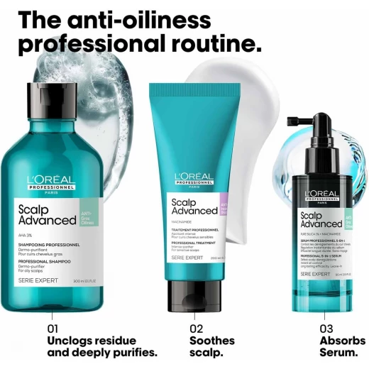 L'Oréal Professionnel |Scalp Advanced Anti-Oiliness 5 in 1 professional leave-in serum, defeats 5 scalp deregulation | SERIE EXPERT | 90ml - Loreal professionnel - Image 7