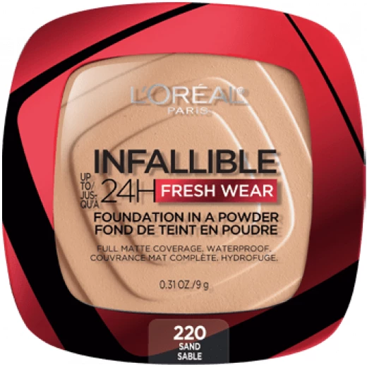L’Oréal Paris Infaillible 24H Fresh Wear Foundation in a powder, 220 Sand L’Oréal Paris Infaillible 24H Fresh Wear Foundation in a powder, 220 Sand