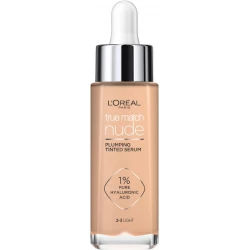 L’Oréal Paris True Match Tinted Serum Foundation, 1% Hyaluronic Acid, Hydrating Formula, Replumps Skin in 1 Hour for a Natural Glowing Finish, 30 ml, Shade 2-3 Light