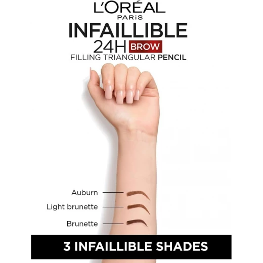 L’Oréal Paris , Infaillible Brows, 24H Filling Triangular Pencil, 5.0 Light Brunette - Waterproof, Sumdge Proof and Transfer Resistant - L'Oreal Paris - Image 6