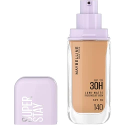 Maybelline New York, Super Stay Lumi-Matte Liquid Foundation, 30hr Longwear formula, Light as Air, Waterproof, Sweatproof, Luminous Matte Finish - 140