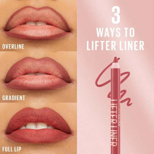 ميبيلين ليب لاينر قلم تحديد الشفاه 003 بلاير - قلم تحديد الشفاه مع حمض الهيالورونيك - Maybelline - Image 2