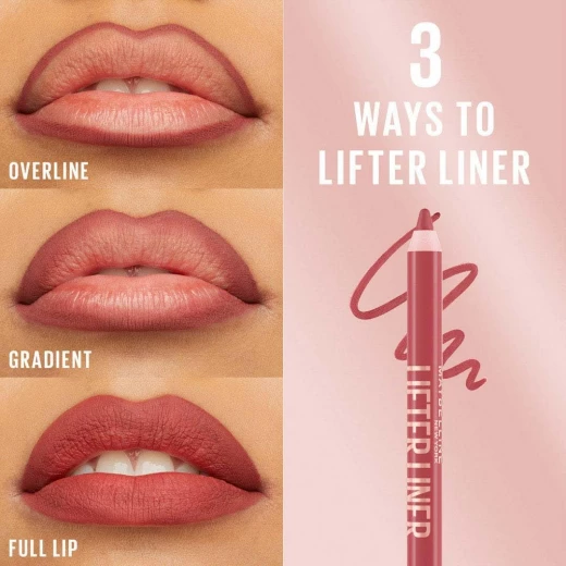 ميبلين ليب لاينر ليفتر لاينر 08 فائن لاين - قلم تحديد الشفاه مع حمض الهيالورونيك - Maybelline - Image 2