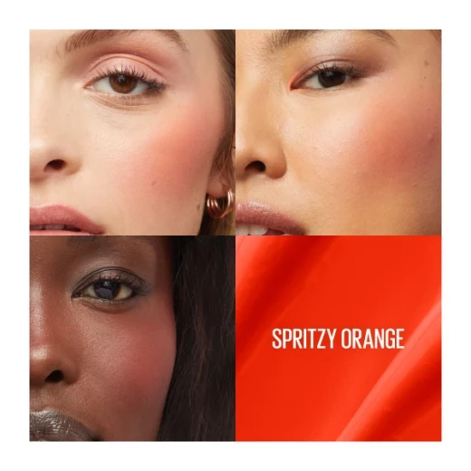 MAYBELLINE New York, Sunkisser Hazy Matte Liquid Blush, Buildable, Longwear, Matte Finish Make Up, with Vitamin E, 35 Spritzy Orange - Maybelline - Image 2