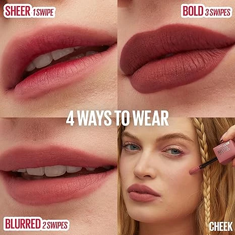 ميبيلين نيويورك جلوس احمر شفاه سوبر ستاي تيدي تينت 105 فيلفيت تشوكر - Maybelline - Image 4