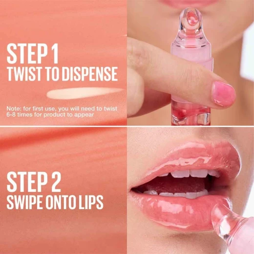 Maybelline New York Oil-in-Gel Lip Gloss Click Pen with Passionfruit Oil, 24Hours Hydration & Reflective Glass-Like Shine, Scented Non-Sticky Formula to Smooth Lip Lines, Shade: 008 - Berry Twist - Maybelline - Image 4