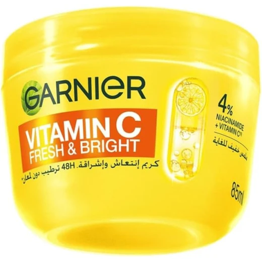 Garnier SkinActive Vitamin C Fresh & Bright Cream, 48H Oil‑Free Hydration, 4% Vitamin C & Niacinamide, Lightweight, 85ml Garnier SkinActive Vitamin C Fresh & Bright Cream, 48H Oil‑Free Hydration, 4% Vitamin C & Niacinamide, Lightweight, 85ml