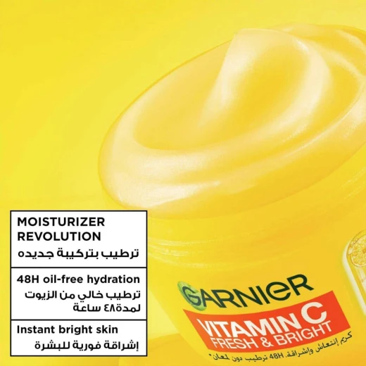 Garnier SkinActive Vitamin C Fresh & Bright Cream, 48H Oil‑Free Hydration, 4% Vitamin C & Niacinamide, Lightweight, 85ml - Garnier - Image 7