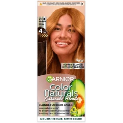 Garnier Color Naturals Caramelo Color Naturals Toffee Blonde 7.31 - Blonde for Dark Bases, High Lift Technology + 5 Nourisihing Oils - Cruelty Free International & Vegan