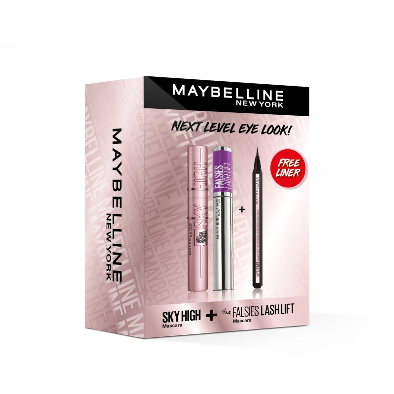 ميبيلين ماسكارا سكاي هاي + ماسكارا لاش ليفت + ايلانرعيون هايبر إيزي مجاني - Maybelline