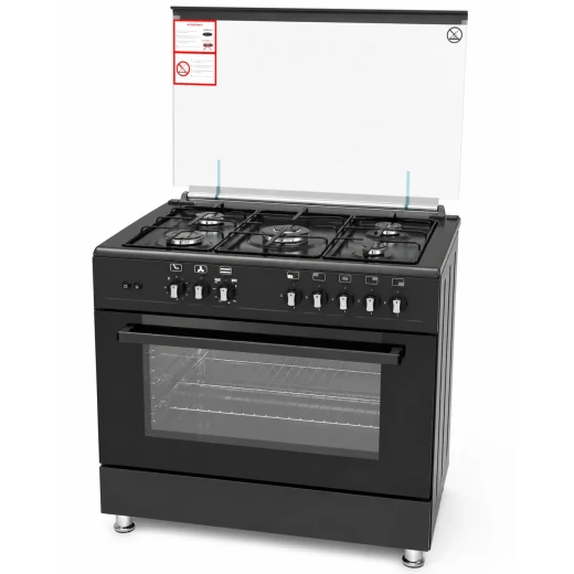 Extra 90cm Gas Cooker Black | Full Safety & XXL Oven Extra 90cm Gas Cooker Black | Full Safety & XXL Oven