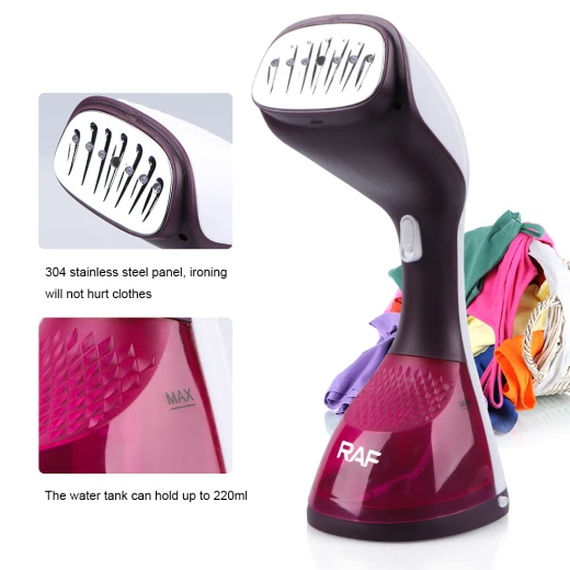 RAF Handheld Garment Steamer 1400W, Powerful Steam Iron for Fast Wrinkle Removal, Continuous Steam Output, Vertical & Horizontal Steaming, Fast Heat-Up, Removable Water Tank - RAF - Image 2