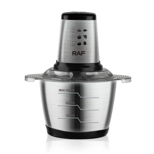 RAF Food Processor 1000W, Powerful Motor for Fast & Efficient Food Preparation, 3L Large Stainless Steel Bowl, 4 Sharp Stainless Steel Blades for Chopping & Grinding, High-Quality Construction RAF Food Processor 1000W, Powerful Motor for Fast & Efficient Food Preparation, 3L Large Stainless Steel Bowl, 4 Sharp Stainless Steel Blades for Chopping & Grinding, High-Quality Construction