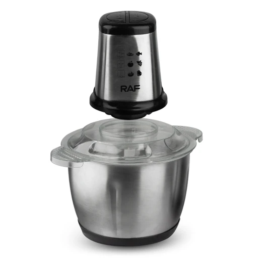RAF Food Processor 1000W, Powerful Motor for Fast & Efficient Food Preparation, 3L Large Stainless Steel Bowl, 4 Sharp Stainless Steel Blades for Chopping & Grinding, High-Quality Construction - RAF - Image 5