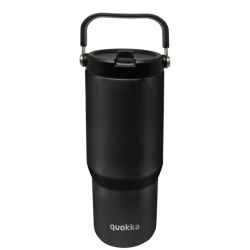 QUOKKA COOL INSULATED STAINLESS STEEL TUMBLER WITH HANDLE CORE BLACK 860 ML