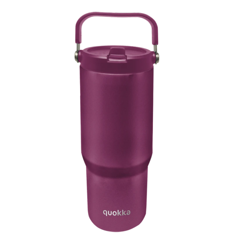 QUOKKA COOL INSULATED STAINLESS STEEL TUMBLER WITH HANDLE CORE BURGUNDY 860 ML - Quokka
