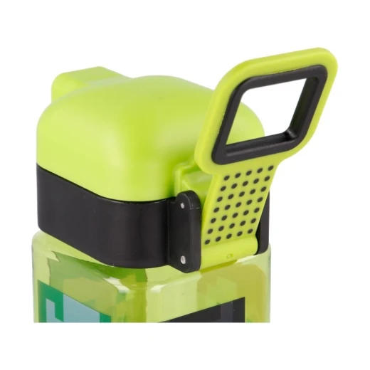 Minecraft Safety Lock Square Water Bottle 550ml - Durable Square Drink Bottle with Handle & Push-Button Security Closure, BPA-Free - Stor - Image 5