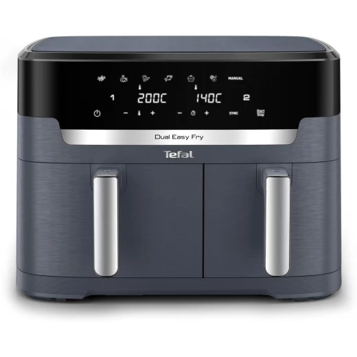 Tefal XXL Dual Easy Fry 11L Air Fryer, Dual Drawer, No Oil, Extra Crisp, Roast, Bake, Reheat, Dehydrate, 7 Pre-set Programs, Dishwasher Safe, 8+ Portions, Java-Grey Tefal XXL Dual Easy Fry 11L Air Fryer, Dual Drawer, No Oil, Extra Crisp, Roast, Bake, Reheat, Dehydrate, 7 Pre-set Programs, Dishwasher Safe, 8+ Portions, Java-Grey