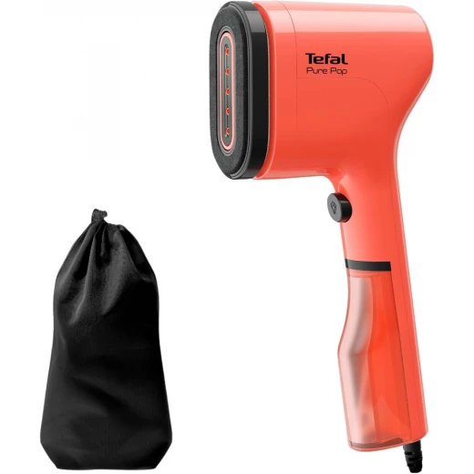 Tefal Pure Pop Steam Brush | 1300W | 70ml Water Tank | Removes up to 99.99% of Viruses/Bacteria/Germs | Fast Heating | 20g/min Continuous Steam Release | Coral Red/Black Tefal Pure Pop Steam Brush | 1300W | 70ml Water Tank | Removes up to 99.99% of Viruses/Bacteria/Germs | Fast Heating | 20g/min Continuous Steam Release | Coral Red/Black