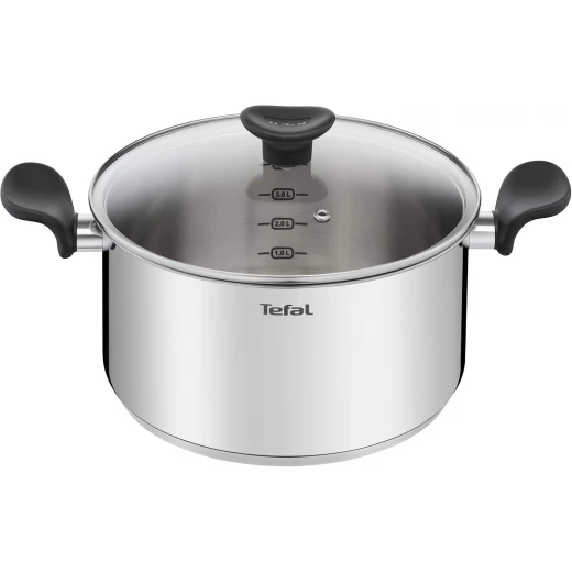 Tefal Primary Stewing Pot 24 cm (5 L) + Glass Lid, Induction, High Quality Stainless Steel Tefal Primary Stewing Pot 24 cm (5 L) + Glass Lid, Induction, High Quality Stainless Steel