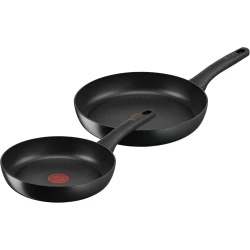 Tefal Hard Titanium ON, Frying Pan Set 24/28 cm, Durable Coating, Heat Indicator, Ergonomic Handle, Suitable for All Heat Sources incl. Induction