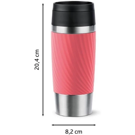 TEFAL Travel Mug Classic Twist, Comfort Screw Lid, Quick Press, Soft-Touch Sleeve, Travel-Ready, Reusable, 100% Leak-Proof, Keeps Drinks Cold (8 hrs) and Hot (4 hrs), 360° Drinking - Tefal - Image 2