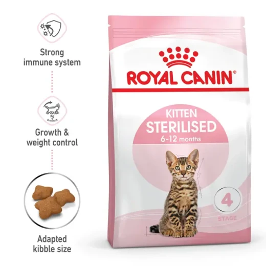 Royal Canin Kitten Sterilised Dry Cat Food 2kg, Complete and Balanced Nutrition for Neutered Kittens Up to 12 Months, Helps Support Healthy Growth, Maintain an Ideal Weight, Strengthen Natural Defences and Promote Digestive Health - Royal Canin - Image 2