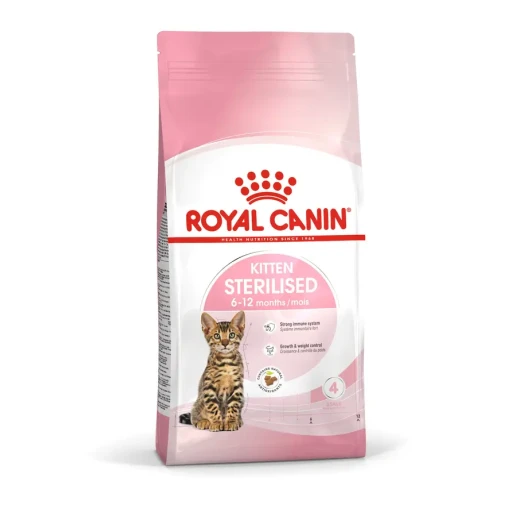 Royal Canin Kitten Sterilised Dry Cat Food 2kg, Complete and Balanced Nutrition for Neutered Kittens Up to 12 Months, Helps Support Healthy Growth, Maintain an Ideal Weight, Strengthen Natural Defences and Promote Digestive Health